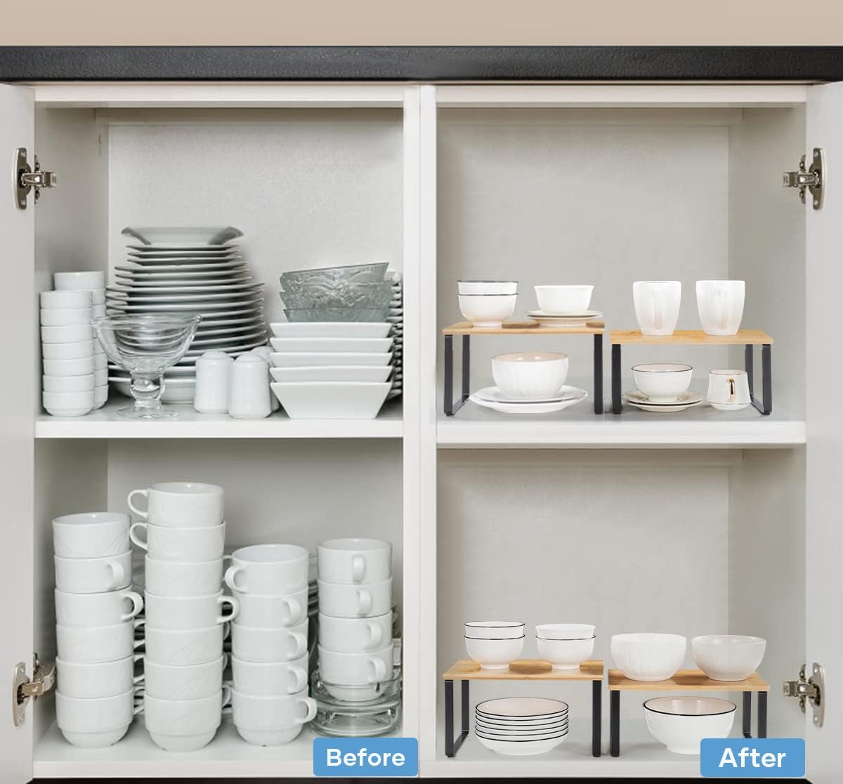 Foto 3 | Shelf Organizer Nex - Juego De Muebles Y Encimeras De Cocina (4 Unidades), Color Negro Y Natural - Venta Internacional.