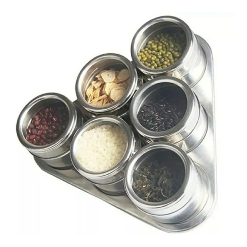 Foto 2 pulgar | Spices Condiments Kitchen Magnetic Metal Triangular - Venta Internacional.