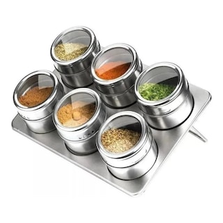 Foto 2 | Frascos De Condimentos De Cocina, Especias, Metálicos, Magnéticos, Con Acrílico - Venta Internacional.