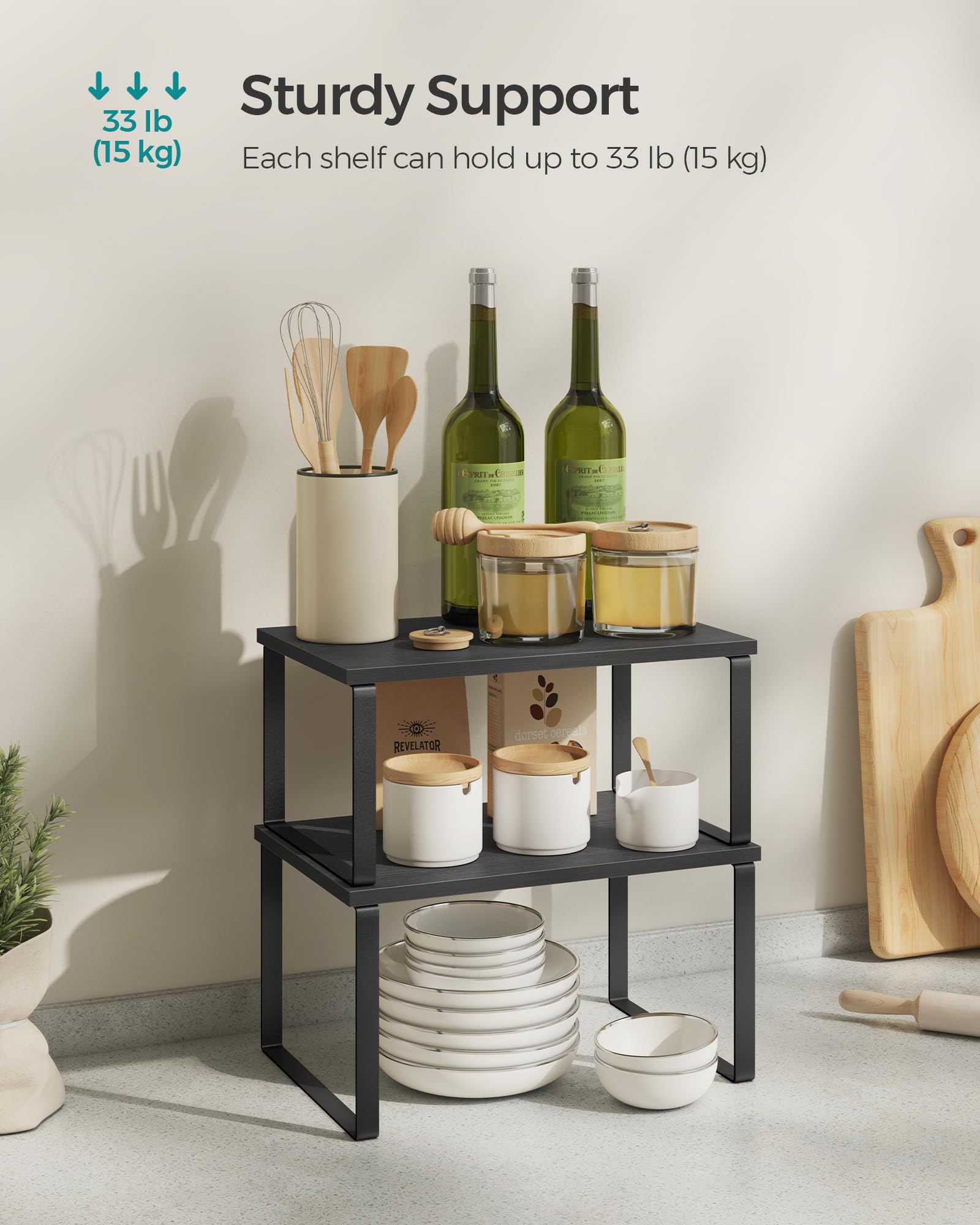 Foto 5 pulgar | Estante Organizador De Armario Songmics Kitchen Set 2 De Metal Y Madera Artificial - Venta Internacional.