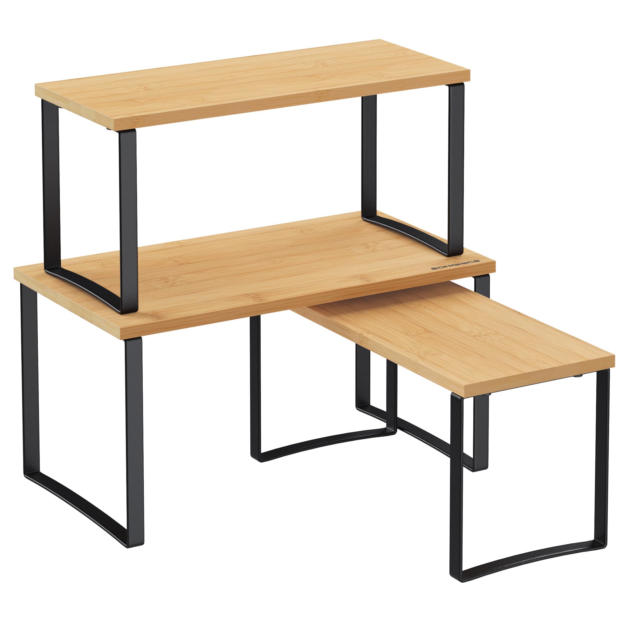 Estante Organizador De Armario Songmics Kitchen De Metal Y Bambú, Juego De 3 - Venta Internacional.