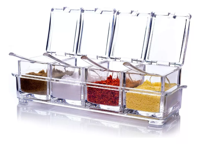 Especiero Organizador Xtellar Con 4 Recipientes Color Transparente