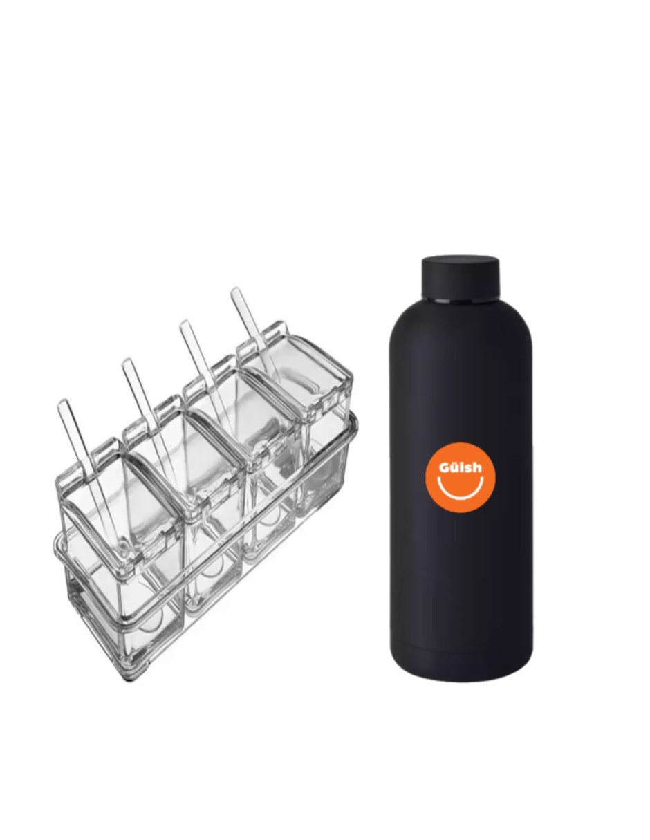 Especiero Organizador Con 4 Recipientes + Termo Dr Agua Güish