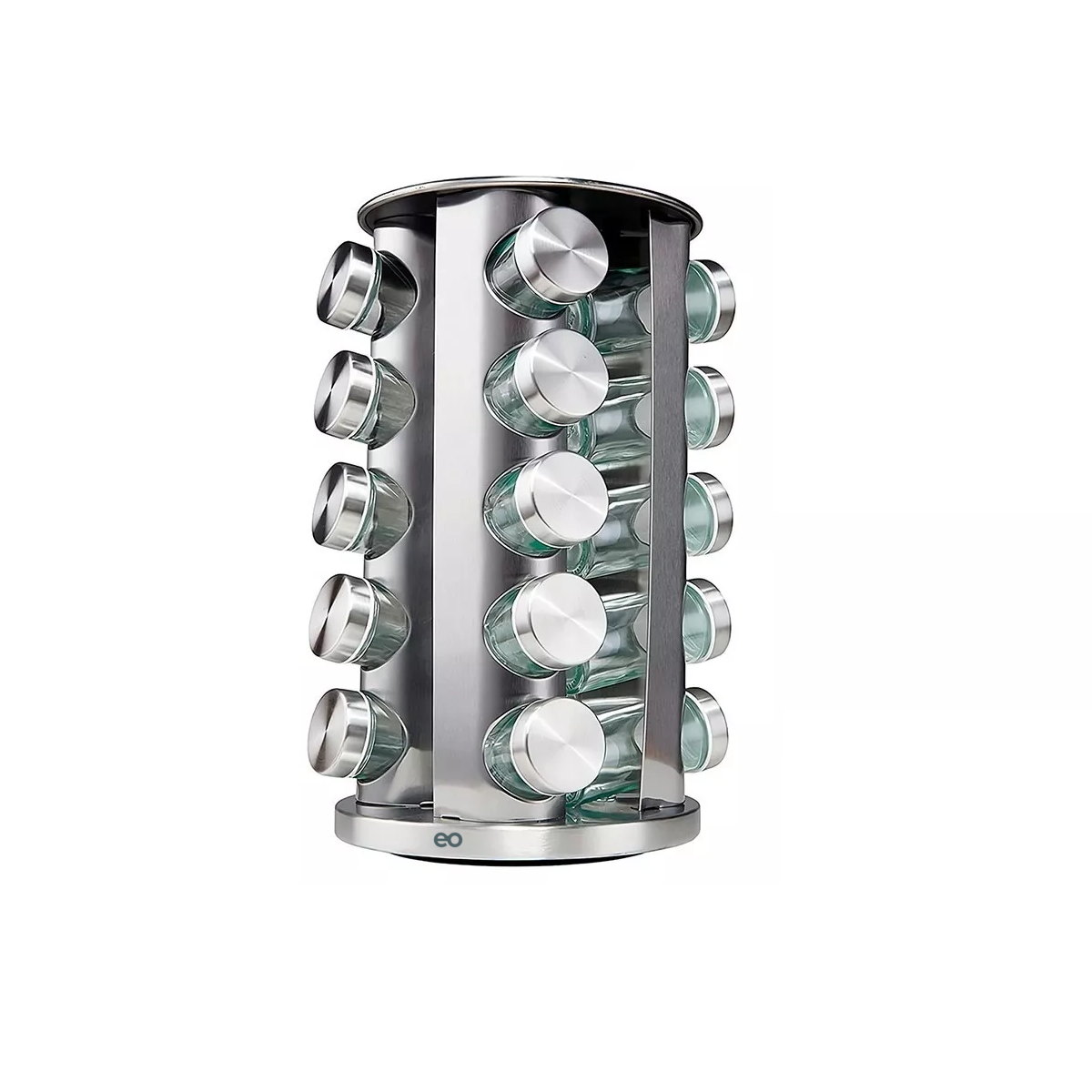 Especiero Giratorio, 20 Tarros Vidrio Organizado Eo Safe Imports Esi-17606-1 Plata