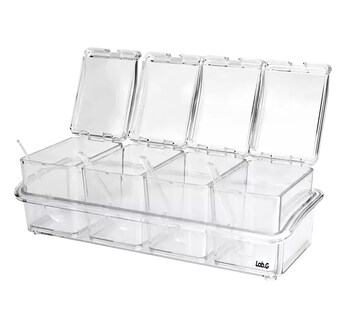 Foto 1 | Especieros Salsera Organizador Azucarero Cocina 4 Piezas Transparente