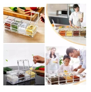 Foto 3 | Especieros Salsera Organizador Azucarero Cocina 4 Piezas Transparente