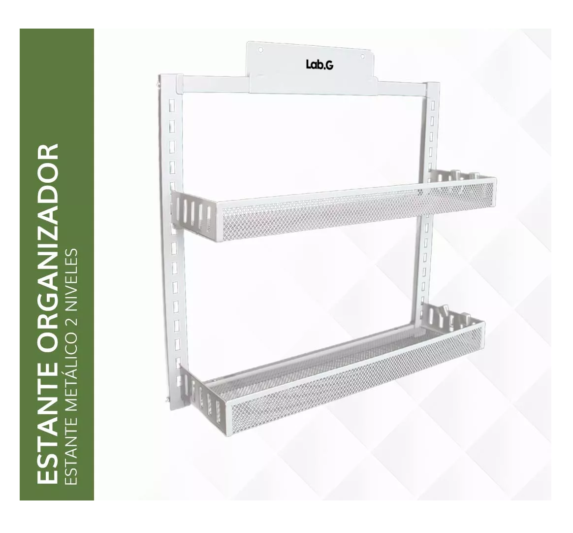 Foto 3 pulgar | Especiero Estante Organizador Metálico Cocina 2 Niveles Blanco