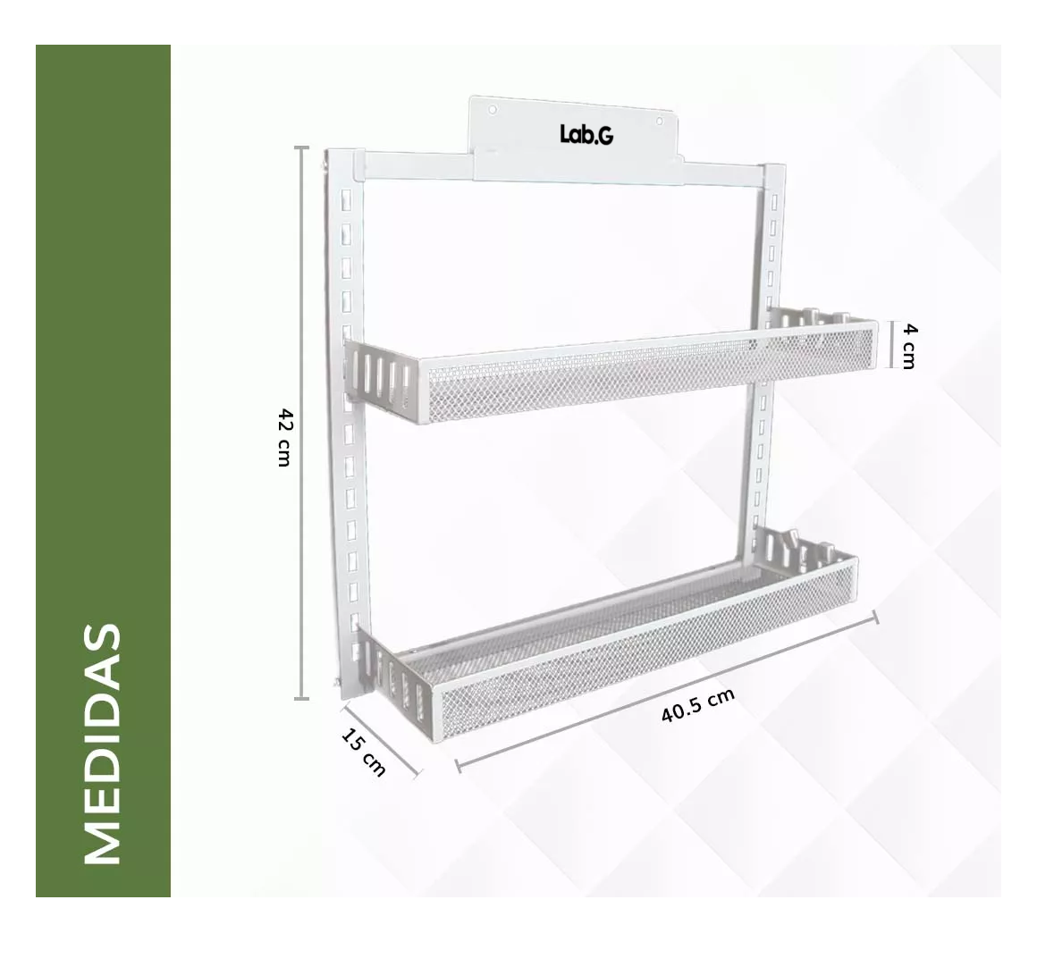 Foto 5 pulgar | Especiero Estante Organizador Metálico Cocina 2 Niveles Blanco