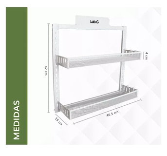 Foto 4 | Especiero Estante Organizador Metálico Cocina 2 Niveles Blanco