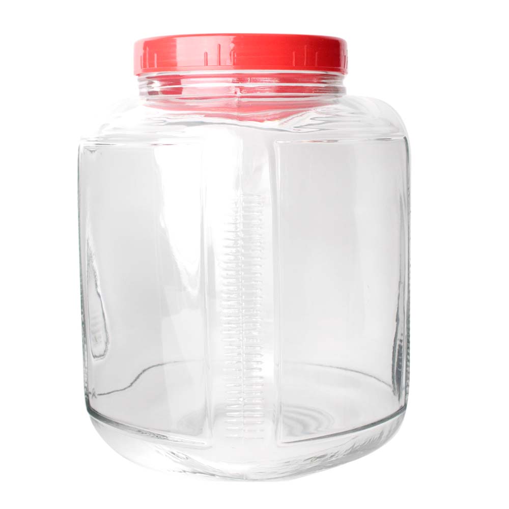 Frasco De Vidrio Grueso Vencort Tapa Roja 4.5 Litros