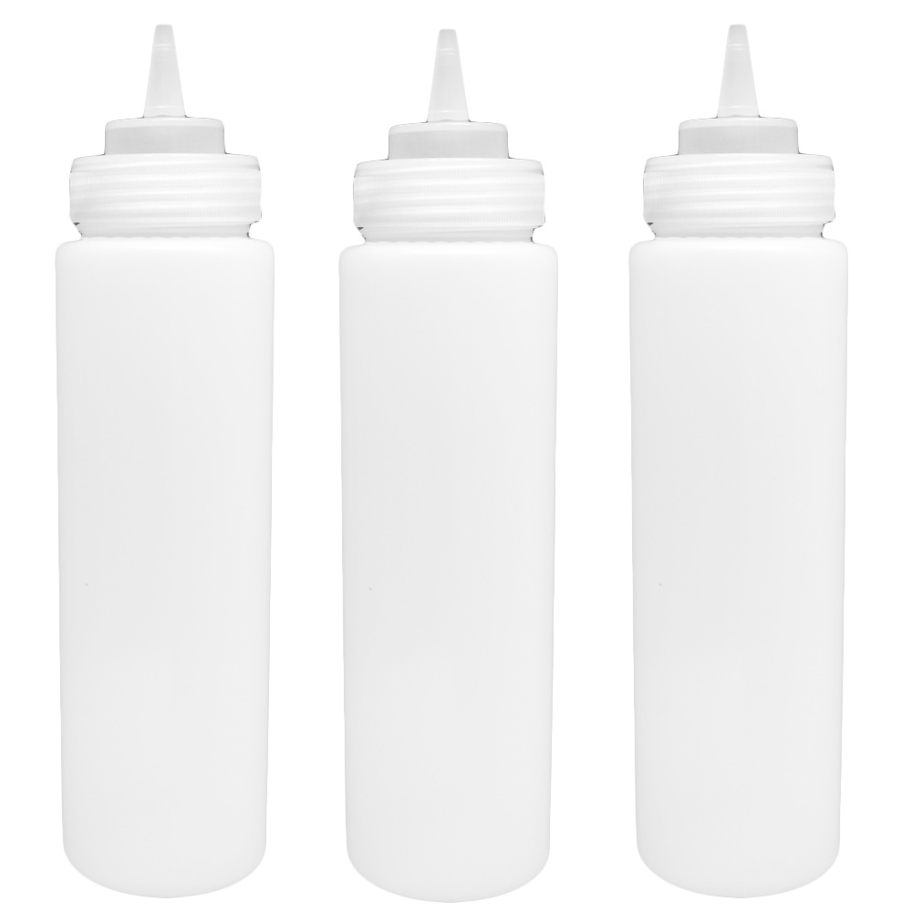 Foto 2 pulgar | Set 3 Dispensadores Botellas De Aderezos Apachurrable Vencort Color Blanco 24 Oz / 700 Ml