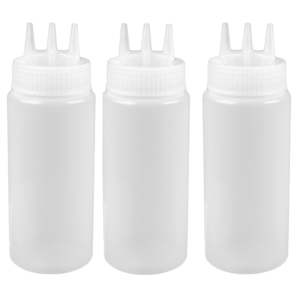3 Botellas Dispensadores Triple Boquilla Vencort Color Blanco 16 Oz / 470 Ml