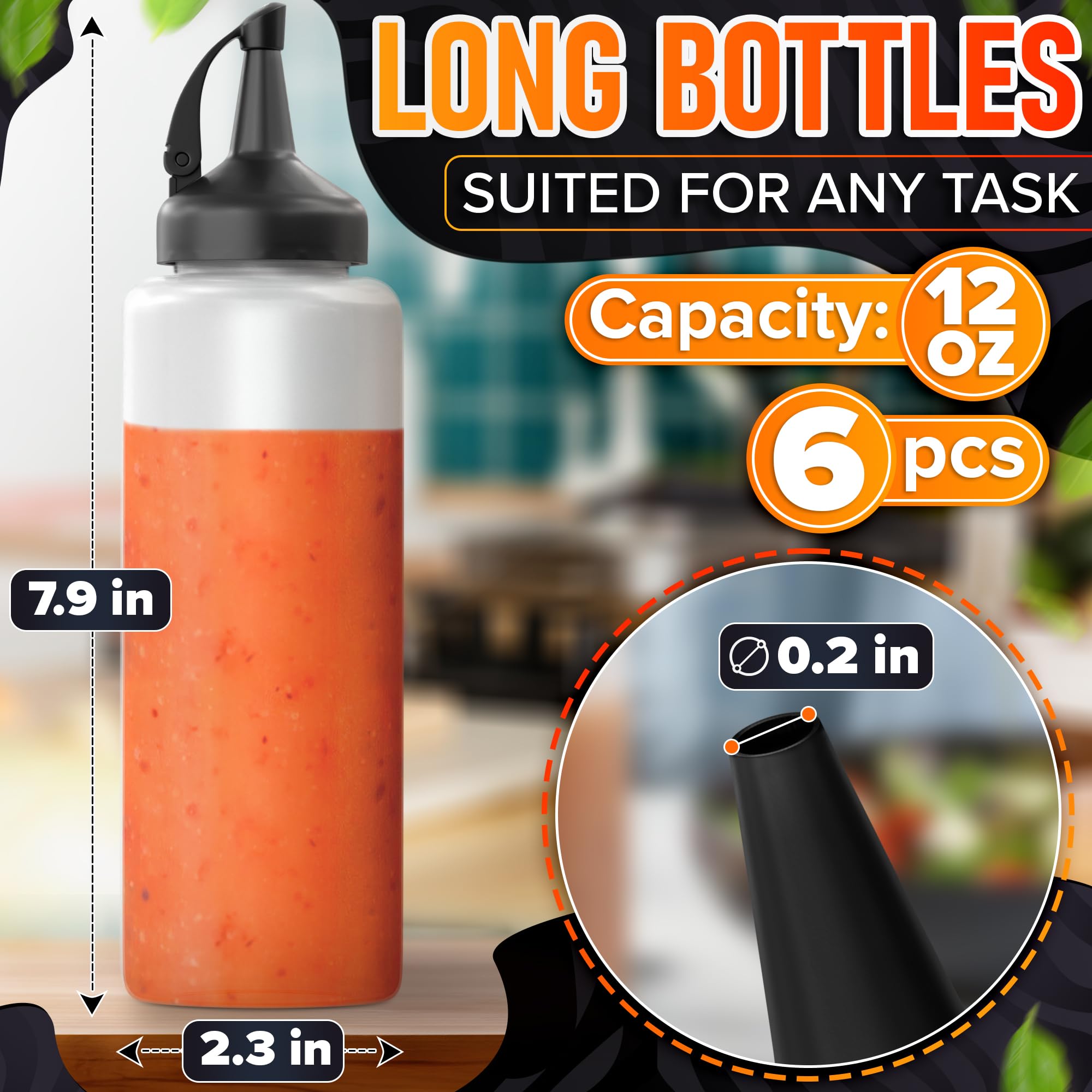 Foto 3 pulgar | Botellas Para Exprimir Condimentos Burius De 350 Ml (paquete De 6) Para Salsas - Venta Internacional.