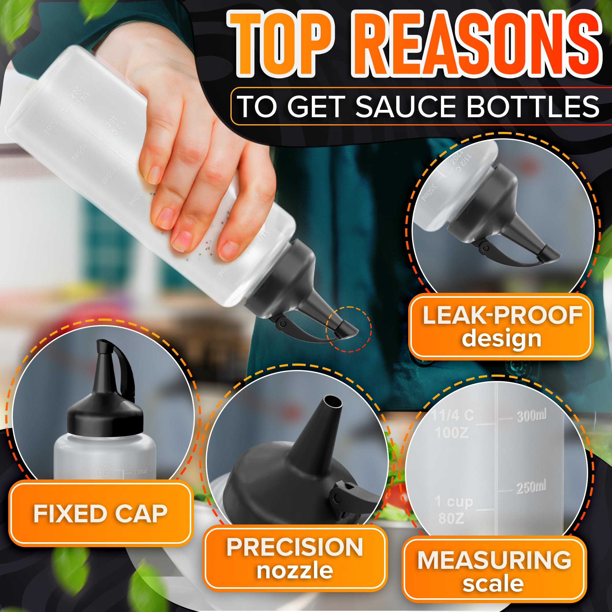 Foto 5 pulgar | Botellas Para Exprimir Condimentos Burius De 350 Ml (paquete De 6) Para Salsas - Venta Internacional.