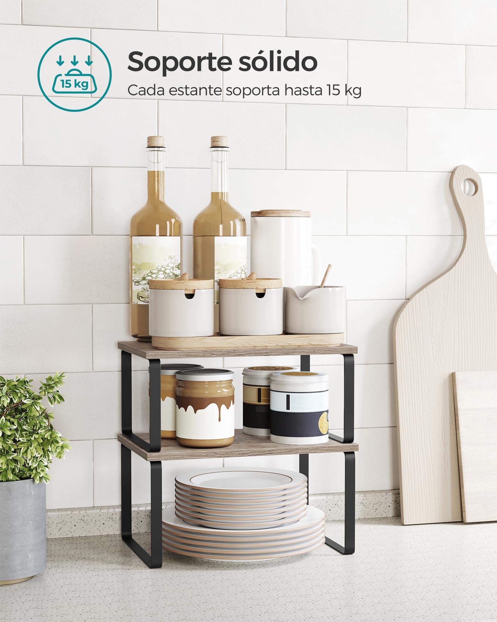 Foto 5 pulgar | Especiero De Cocina Songmics Mkcs020x02 Greige Mélange