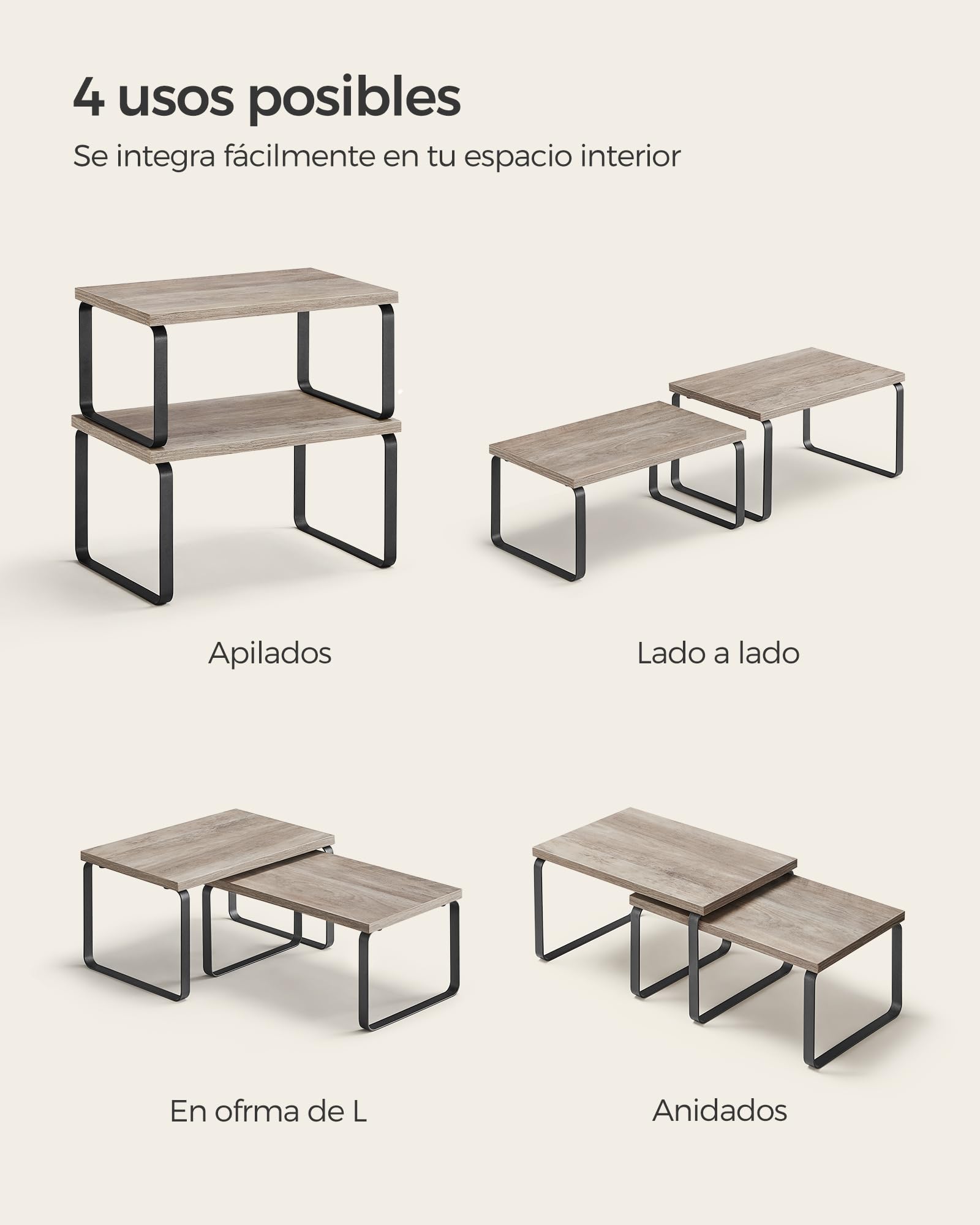 Foto 8 pulgar | Especiero De Cocina Songmics Mkcs020x02 Greige Mélange
