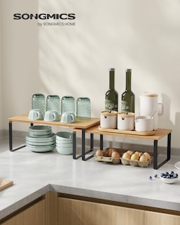 Foto 2 | Especiero De Cocina Songmics Mkcs200b01 De 2 Niveles, Negro Y Beige