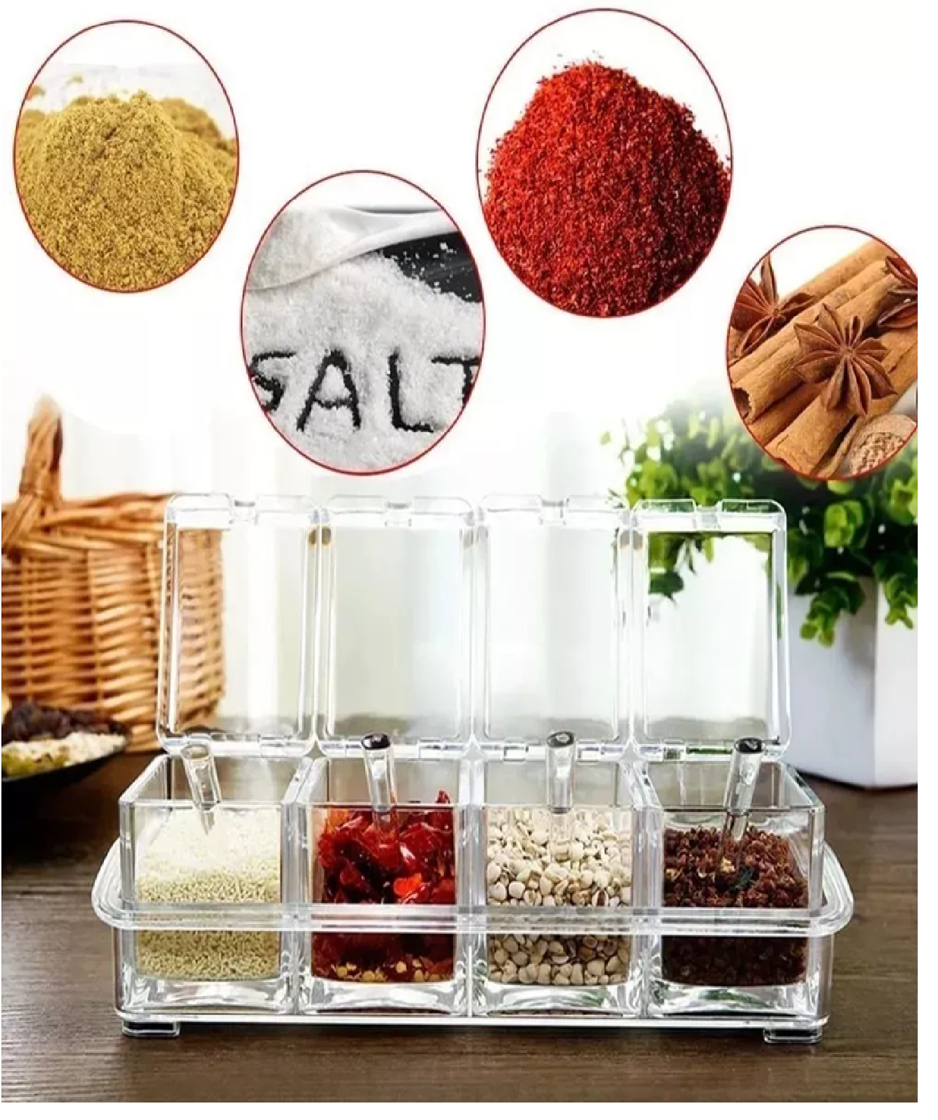 Foto 5 pulgar | Especiero Moderno Organizador Cocina Condimentos Multiusos Belug, Transparente