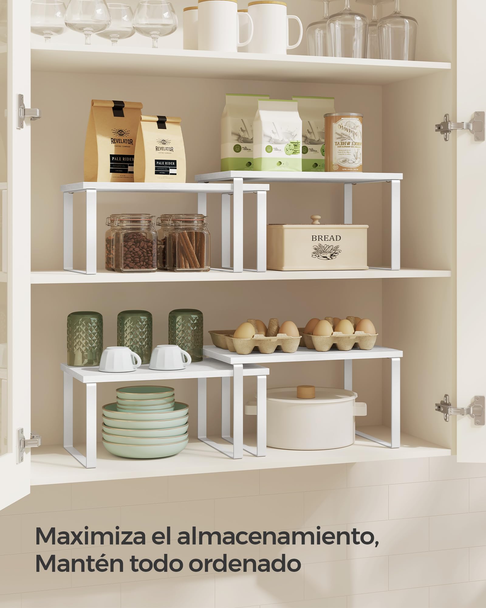 Foto 4 pulgar | Especiero De Cocina Songmics Mkcs02w01 De 2 Niveles, Blanco