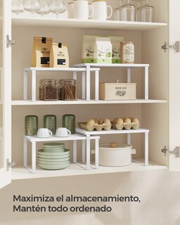 Foto 3 | Especiero De Cocina Songmics Mkcs02w01 De 2 Niveles, Blanco