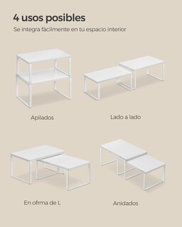 Foto 7 | Especiero De Cocina Songmics Mkcs02w01 De 2 Niveles, Blanco