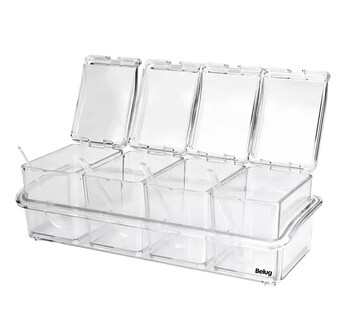 Foto 1 | Especieros Belug Salsera Organizador Azucarero Cocina 4 Piezas Transparente