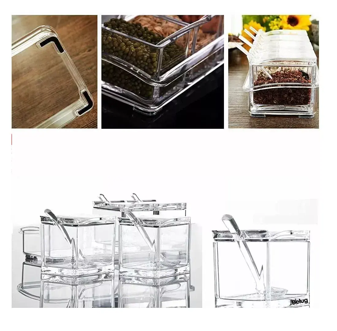 Foto 6 pulgar | Especieros Belug Salsera Organizador Azucarero Cocina 4 Piezas Transparente