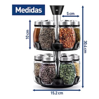 Foto 4 | Organizador De Cocina Giratorio Con Juego De 12 Frascos Especieros Eo Safe Imports Esi-18935 Negro