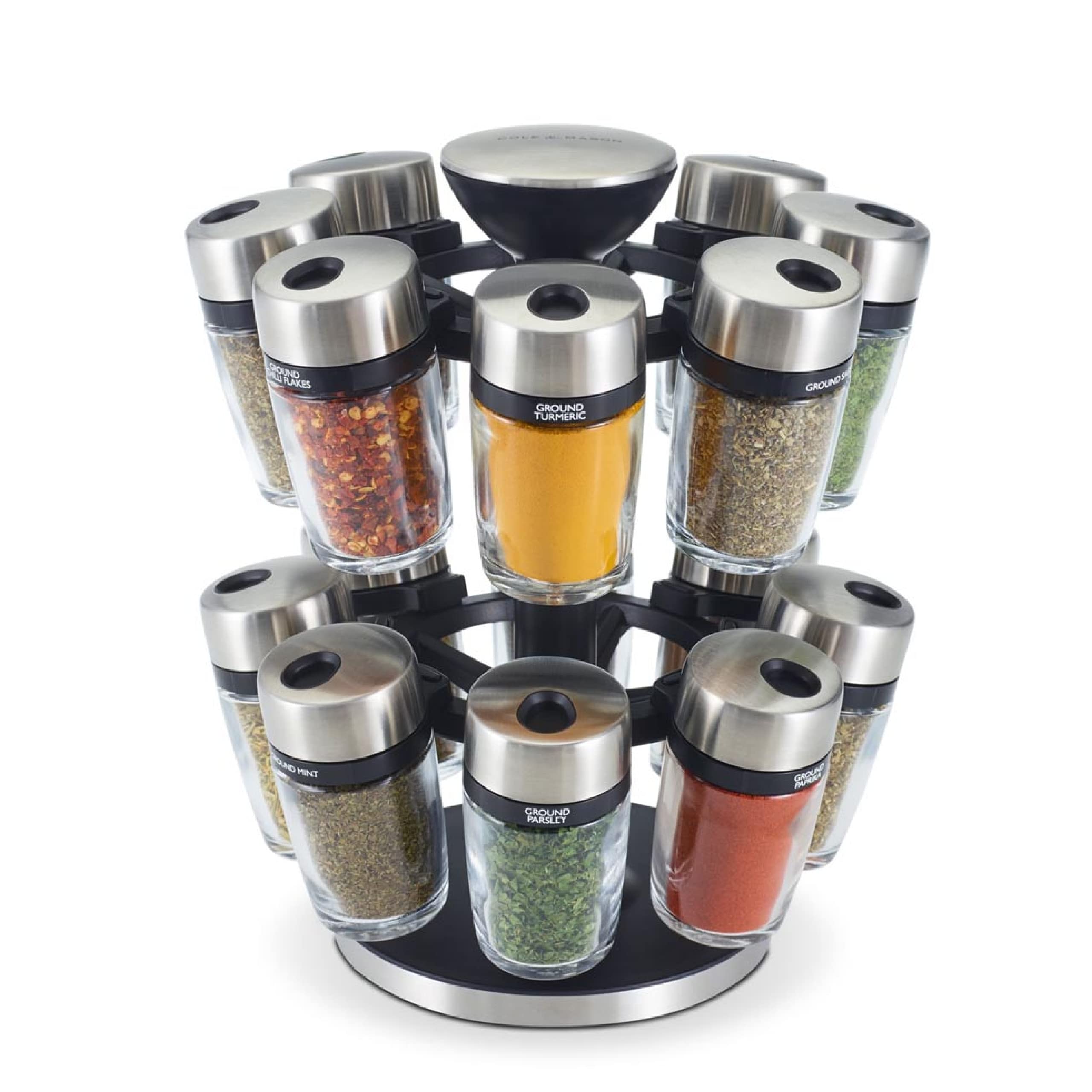 Carrusel De Especias Cole & Mason Para 16 Hierbas Y Especias, Acero Inoxidable - Venta Internacional.