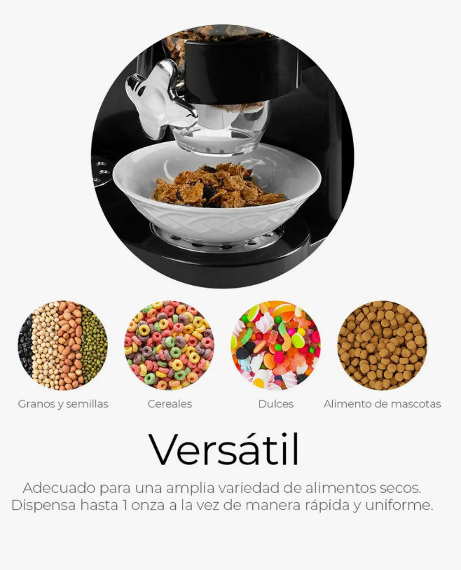 Foto 6 pulgar | Dispensador De Cereal Despachador Doble Alimentos Y Semillas Color Negro