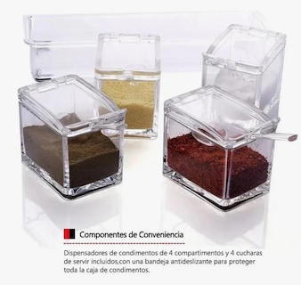 Foto 3 | Especiero de Plástico Tucson Transparente con 4 Espacios