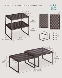 Foto 2 | Set De 2 Unidades Spice Rack Para Armarios Y Estanterías Songmics, Color Marrón - Venta Internacional.
