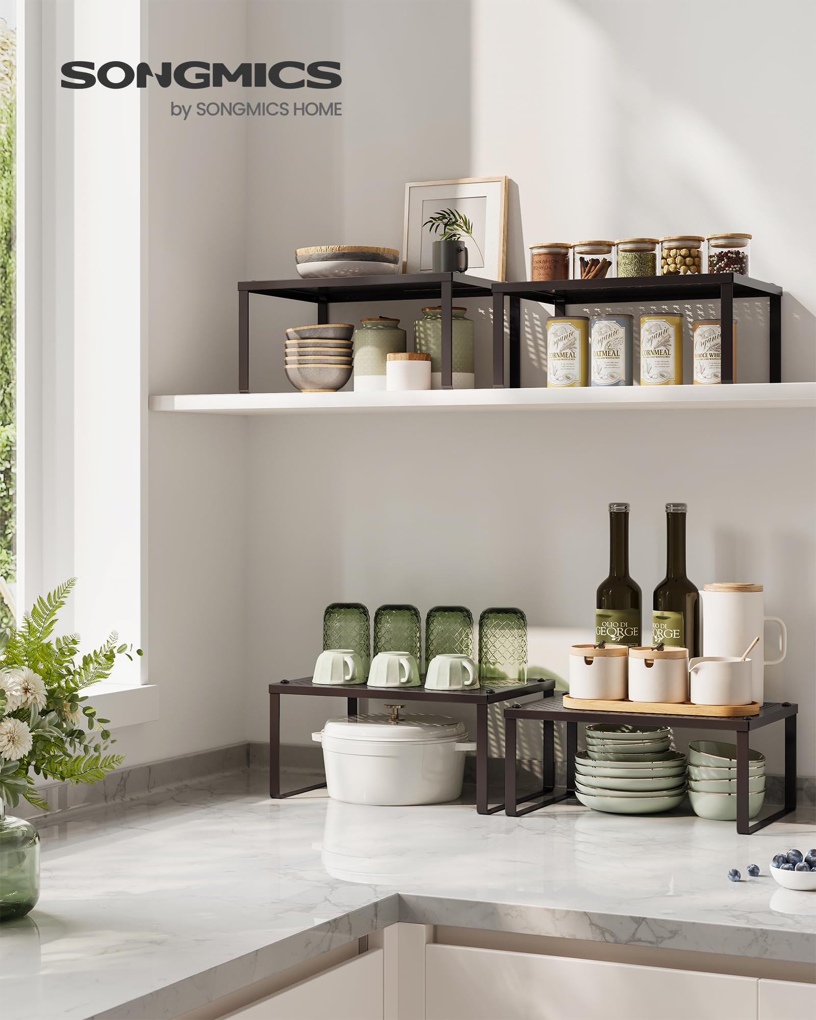 Foto 4 pulgar | Set De 2 Unidades Spice Rack Para Armarios Y Estanterías Songmics, Color Marrón - Venta Internacional.