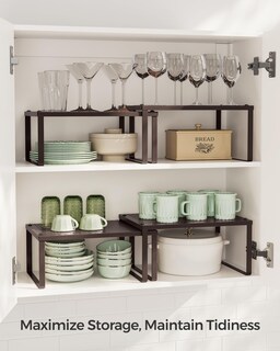 Foto 4 | Set De 2 Unidades Spice Rack Para Armarios Y Estanterías Songmics, Color Marrón - Venta Internacional.
