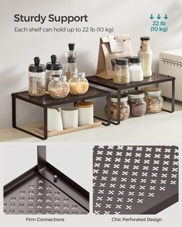 Foto 5 | Set De 2 Unidades Spice Rack Para Armarios Y Estanterías Songmics, Color Marrón - Venta Internacional.