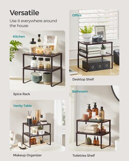 Foto 6 | Set De 2 Unidades Spice Rack Para Armarios Y Estanterías Songmics, Color Marrón - Venta Internacional.