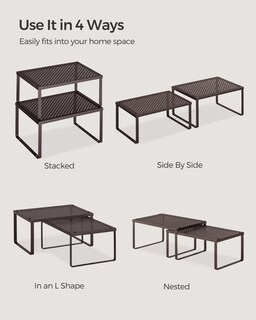 Foto 7 | Set De 2 Unidades Spice Rack Para Armarios Y Estanterías Songmics, Color Marrón - Venta Internacional.