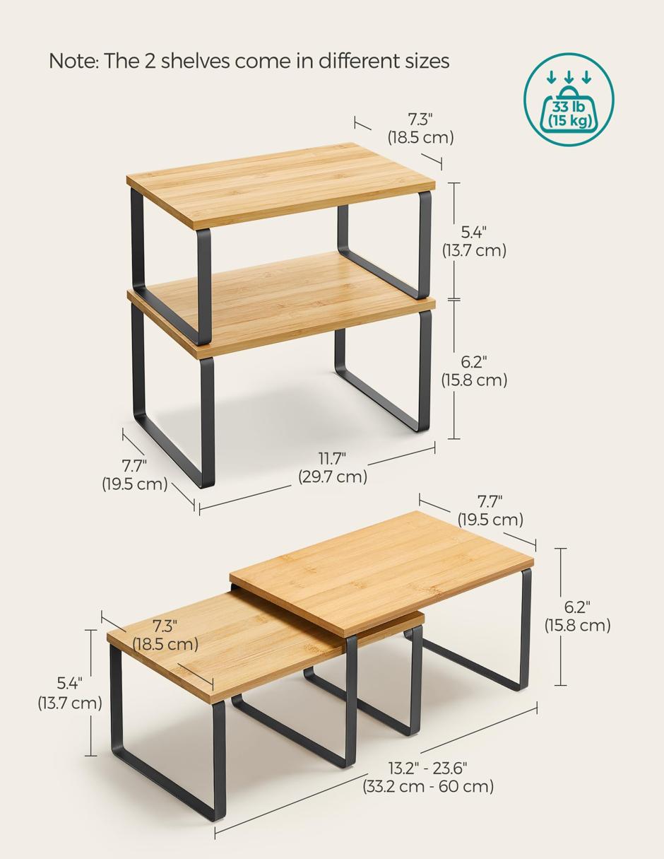 Foto 7 pulgar | Armario Organizador De Estantes Songmics Kitchen Set 2, Metal Y Madera - Venta Internacional.