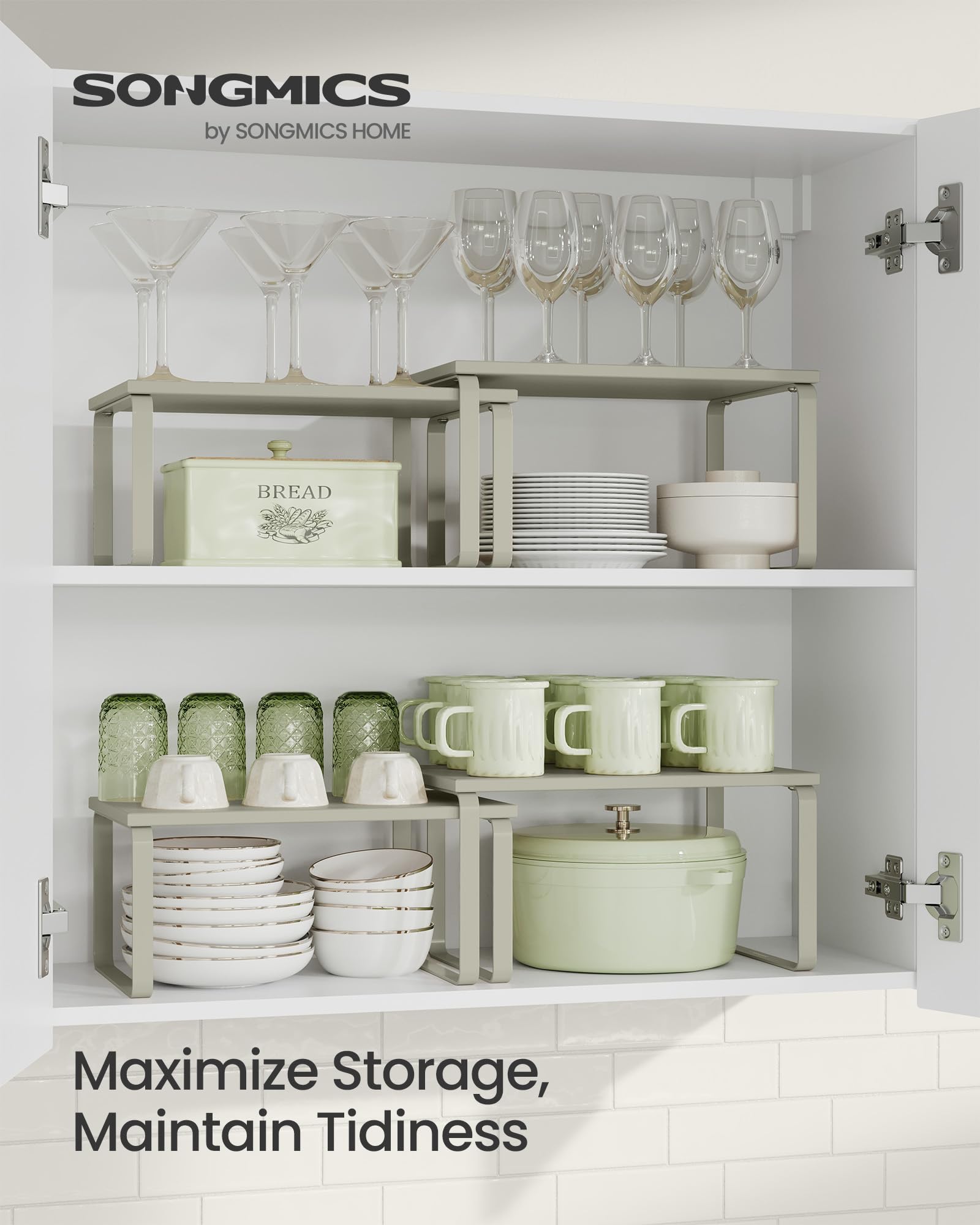 Foto 2 | Estante Organizador De Armario Songmics Kitchen Cappuccino Beige X2 - Venta Internacional.