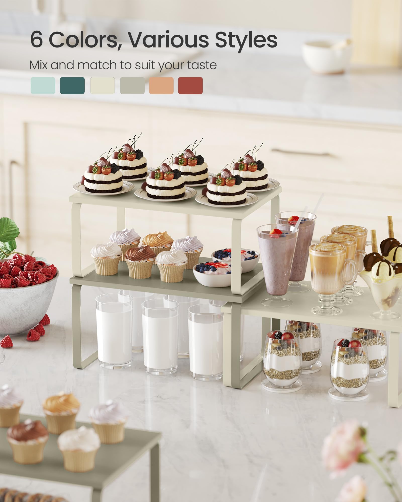 Foto 3 | Estante Organizador De Armario Songmics Kitchen Cappuccino Beige X2 - Venta Internacional.