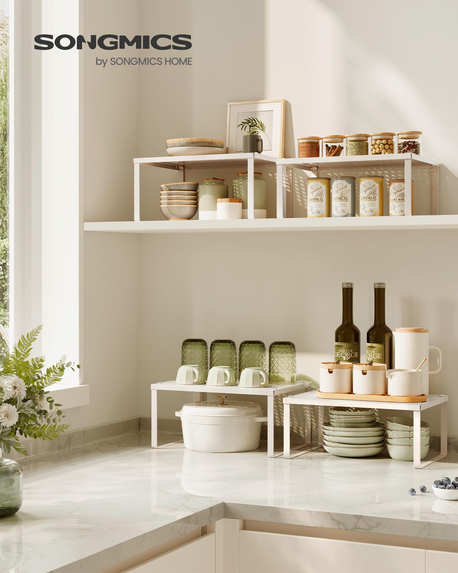 Foto 2 | Spice Rack Songmics Ukcs001k01 Metal Avena Beige (juego De 2) - Venta Internacional.