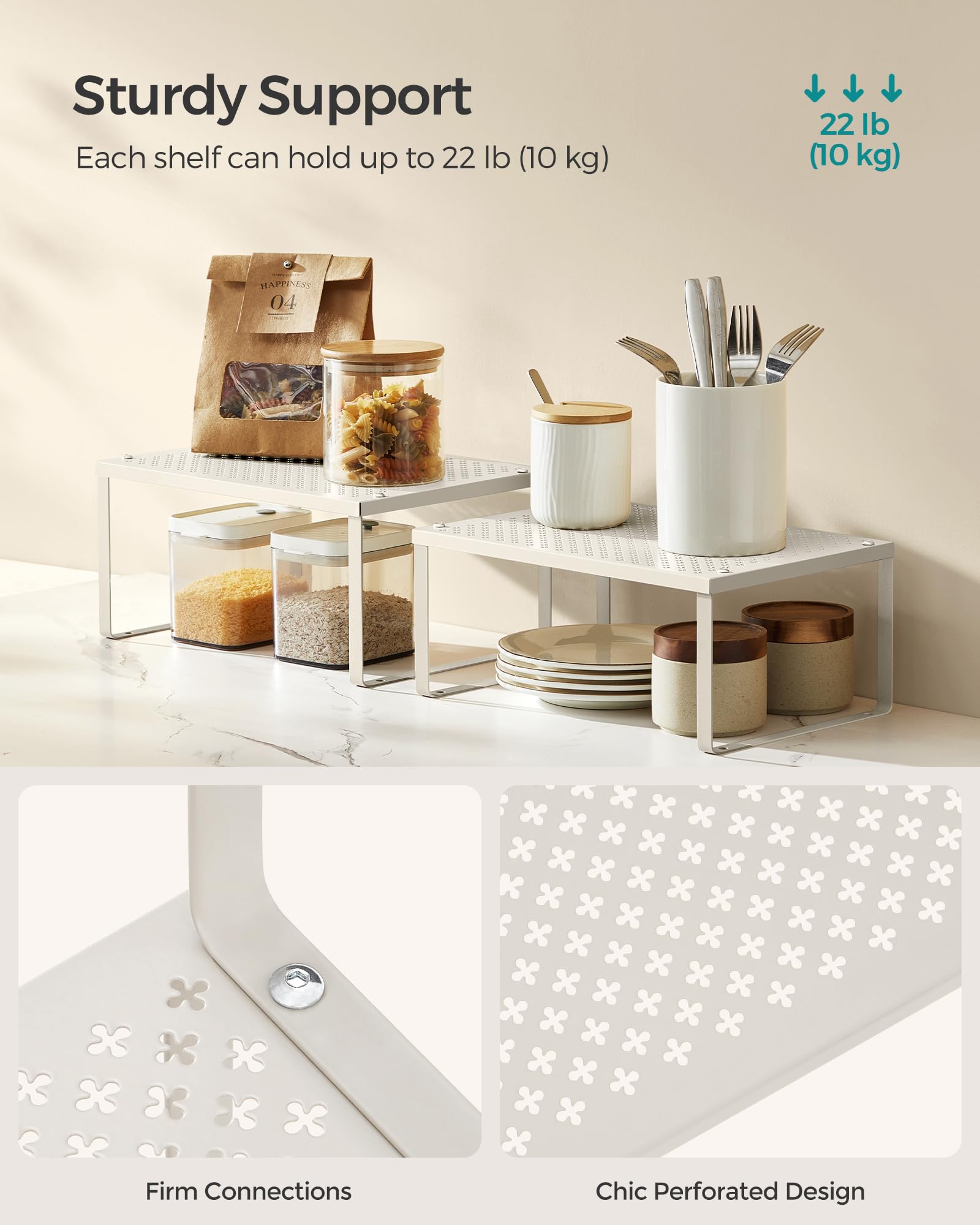 Foto 5 pulgar | Spice Rack Songmics Ukcs001k01 Metal Avena Beige (juego De 2) - Venta Internacional.