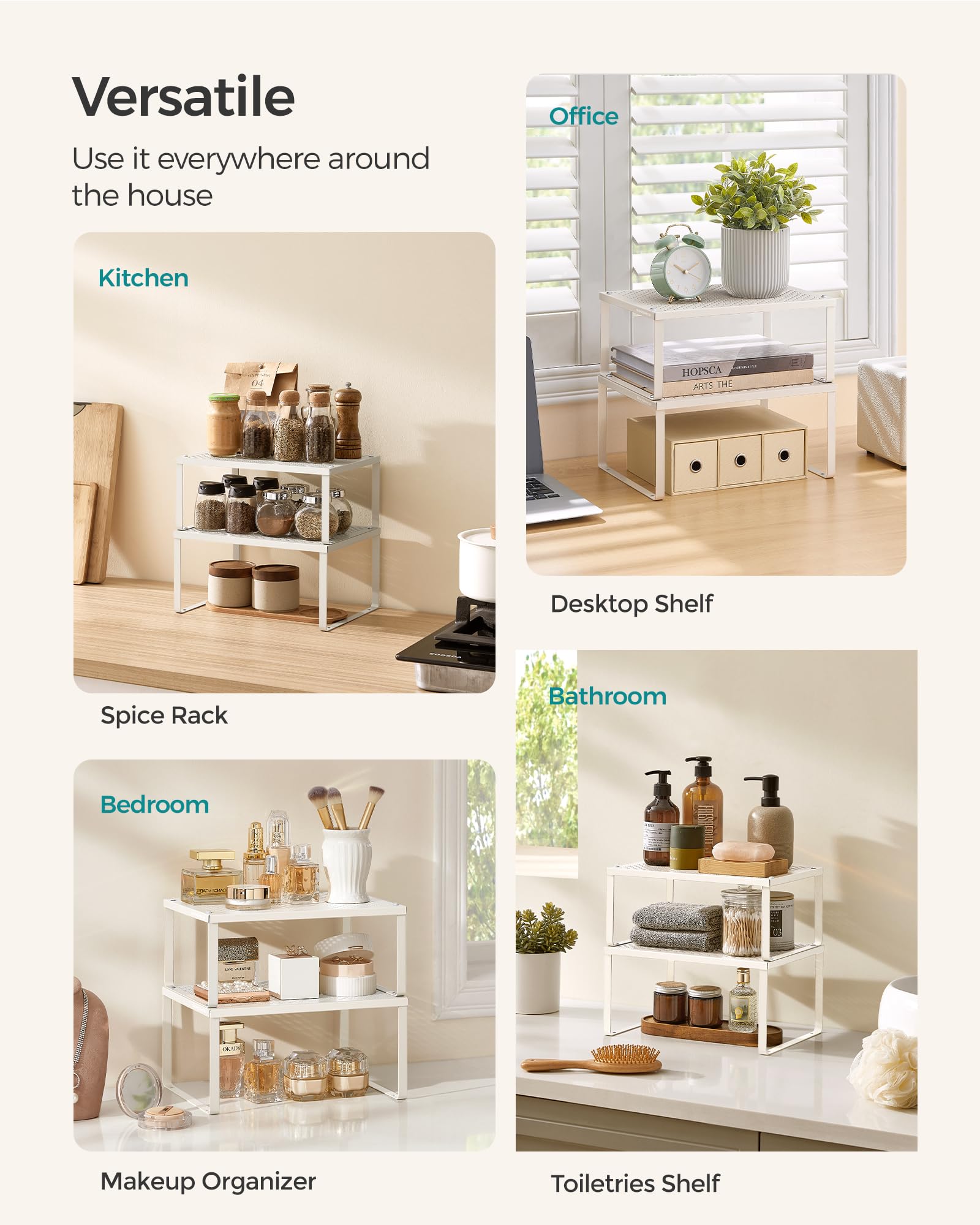 Foto 5 | Spice Rack Songmics Ukcs001k01 Metal Avena Beige (juego De 2) - Venta Internacional.
