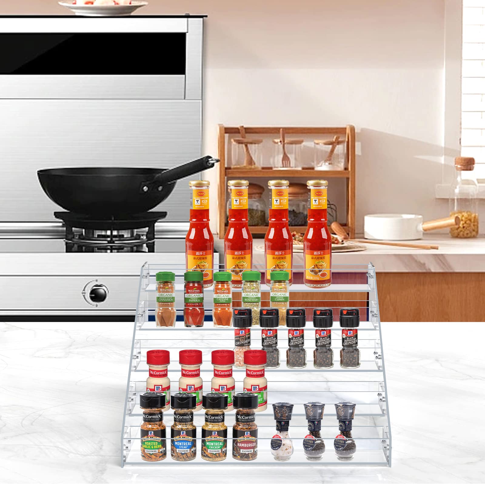 Foto 4 pulgar | Organizador De Condimentos Escalonado Spice Rack Pmmasto, Acrílico - Venta Internacional.