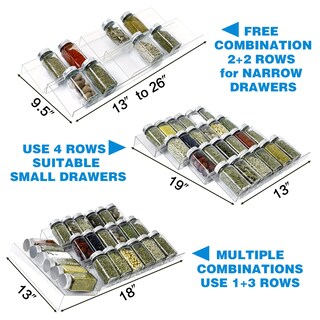 Foto 6 | Organizador De Cajones Spice Jadehom De 4 Niveles, Acrílico Transparente - Venta Internacional.