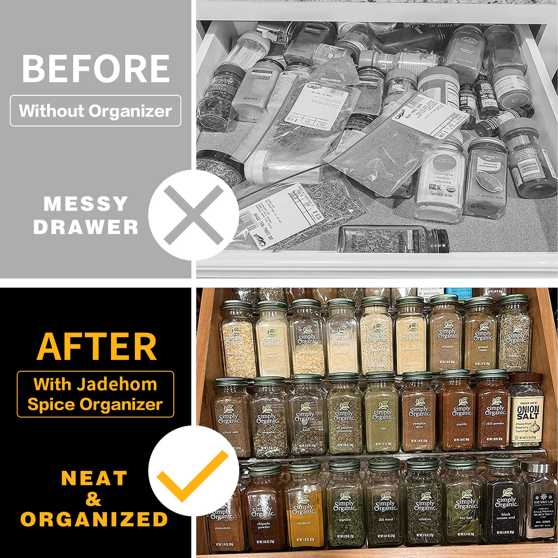 Foto 7 | Organizador De Cajones Spice Jadehom De 4 Niveles, Acrílico Transparente - Venta Internacional.