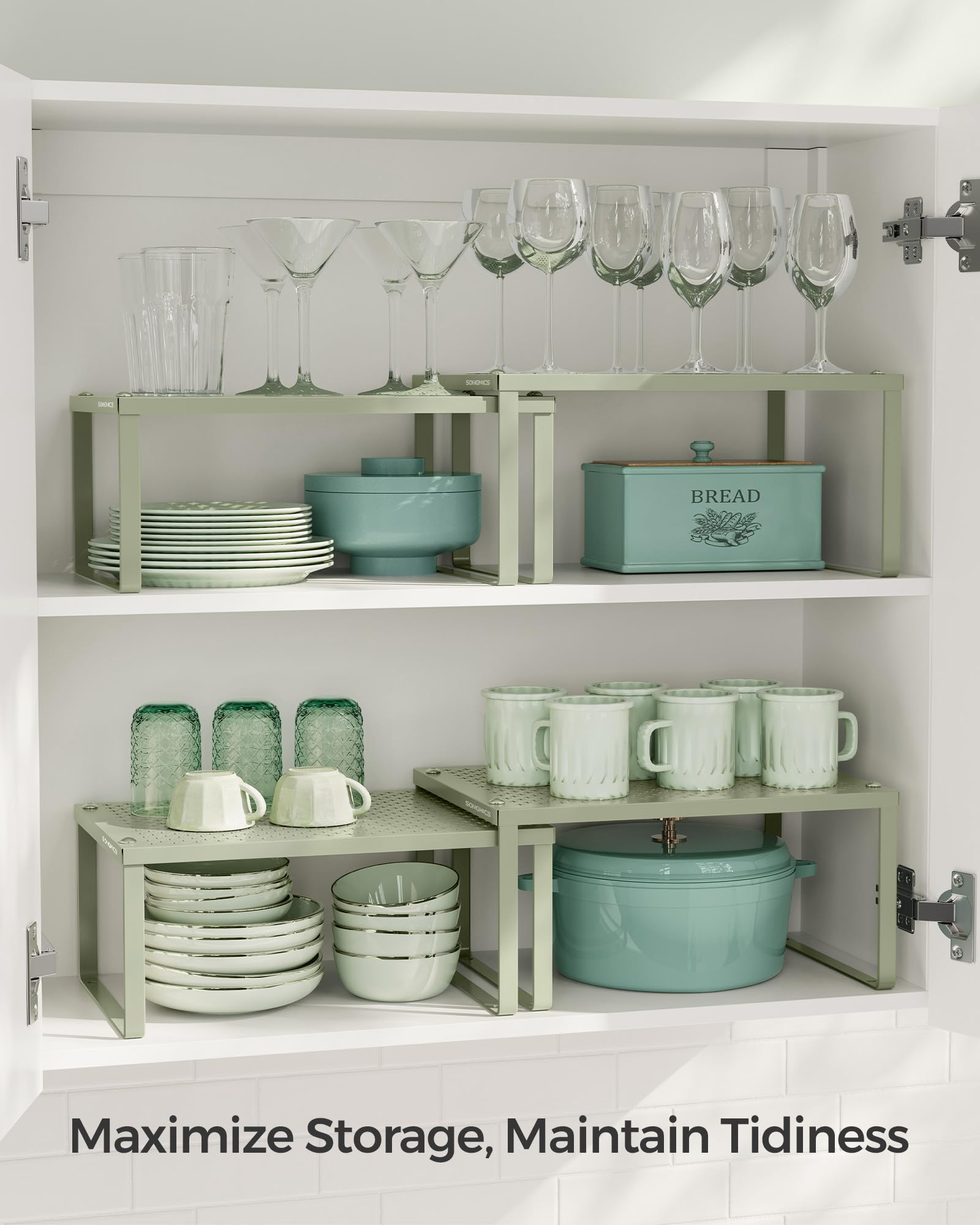 Foto 5 pulgar | Spice Rack Songmics Laurel Green Metal, Juego De 2 Unidades - Venta Internacional.