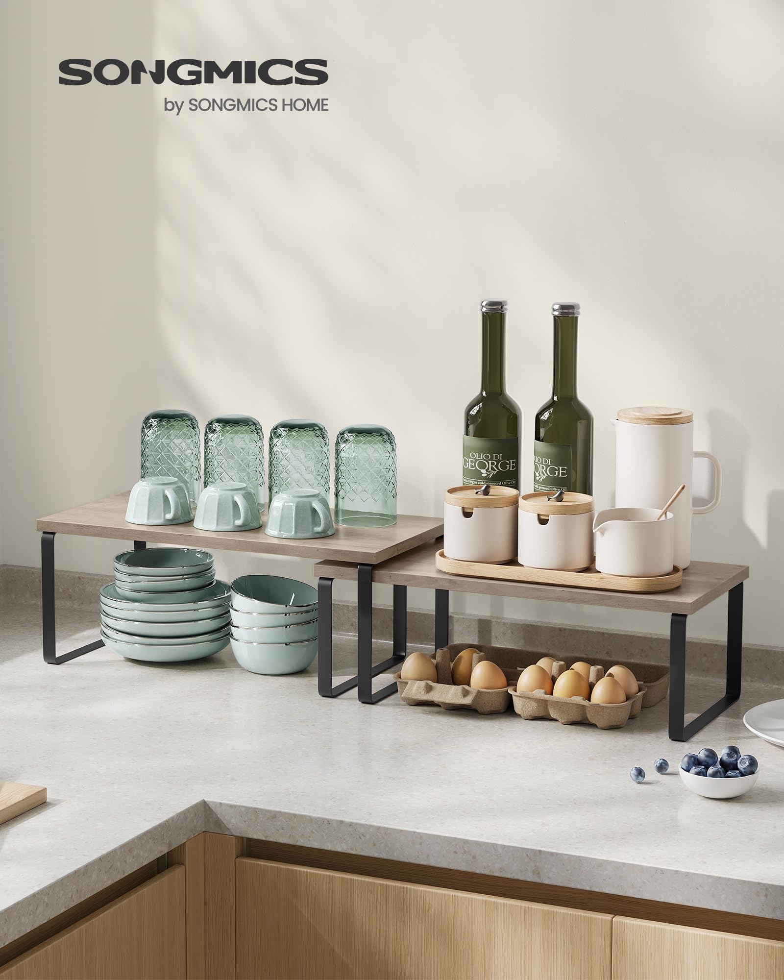 Foto 2 | Armario Organizador De Estantes Songmics Kitchen Set 2, Metal Y Madera - Venta Internacional.