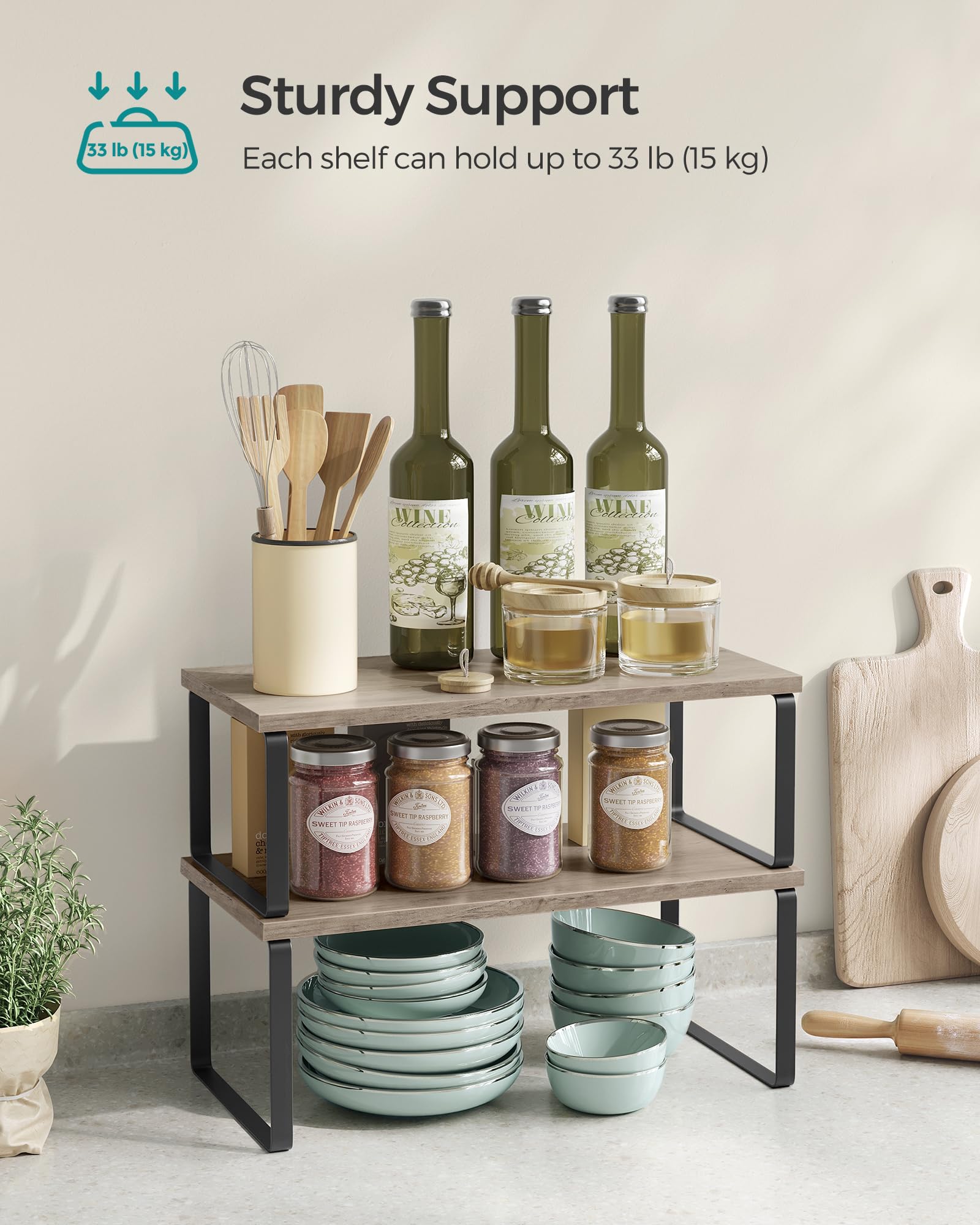 Foto 5 pulgar | Armario Organizador De Estantes Songmics Kitchen Set 2, Metal Y Madera - Venta Internacional.