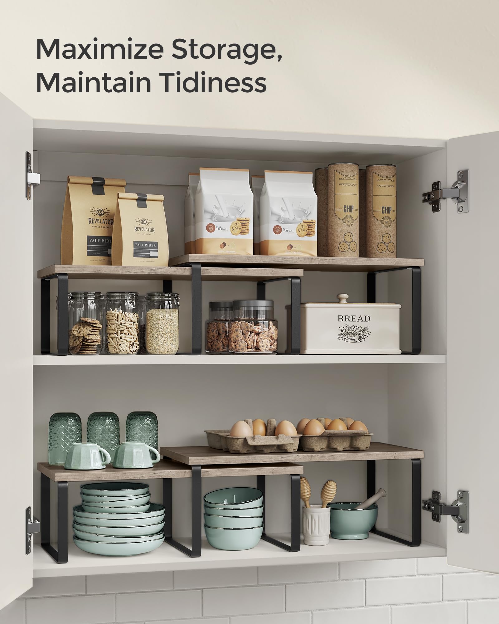 Foto 5 | Armario Organizador De Estantes Songmics Kitchen Set 2, Metal Y Madera - Venta Internacional.